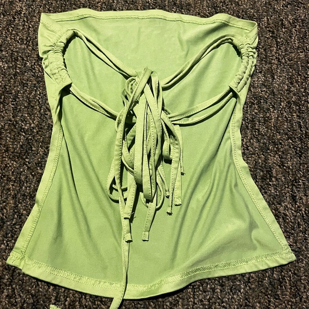 Green Strapless Women's Top